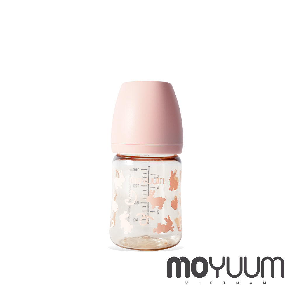 Bình Moyuum Họa Tiết Thỏ Hồng 170ml